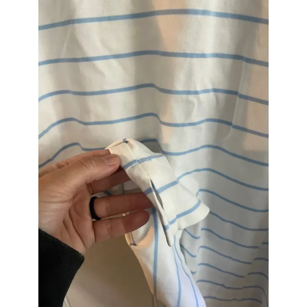 Polo Ralph Lauren polo white blue stripes size large slim